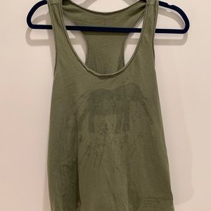 Ralph Lauren army green elephant racerback tank